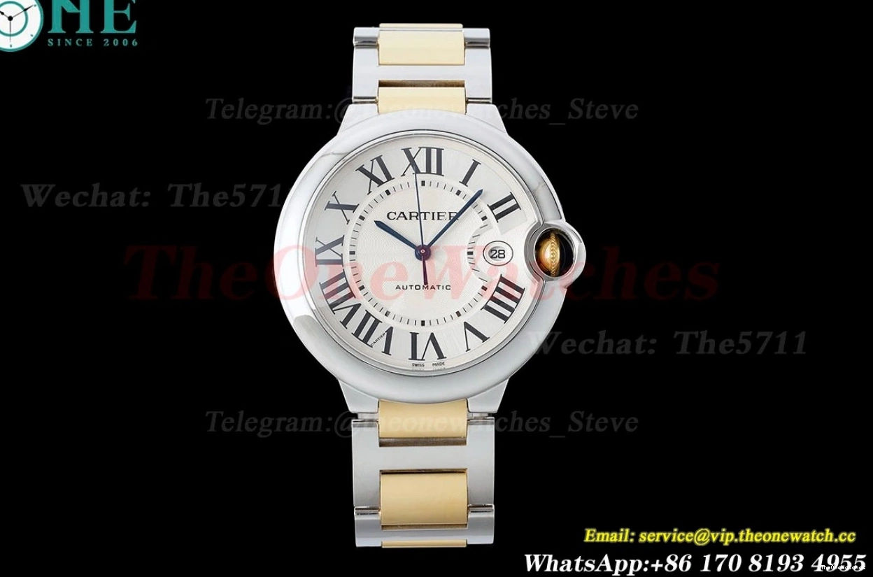 42mm A2824 SS White Dial AF Bleu Ballon Cartier YG De 0121